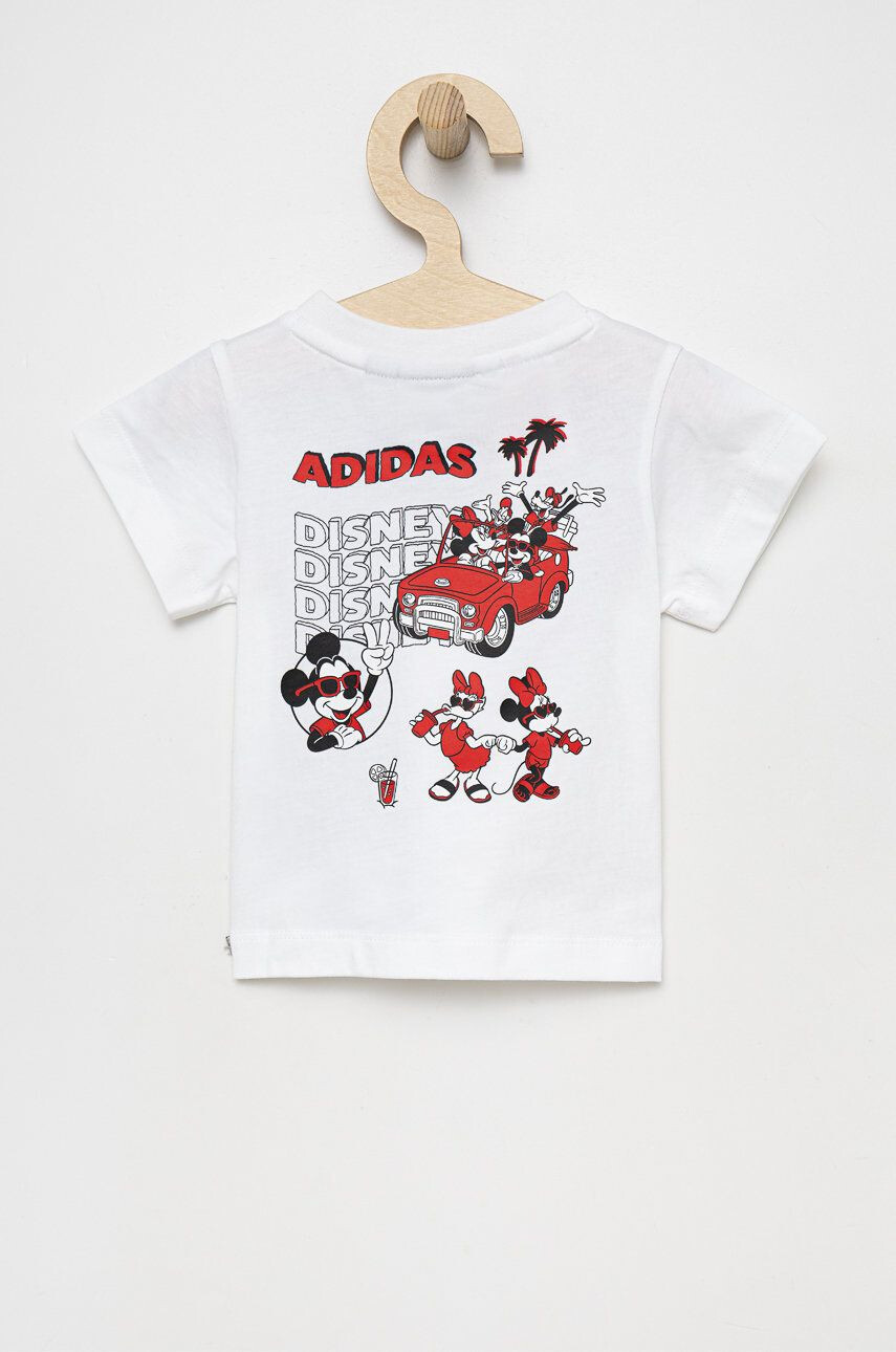 adidas Originals tricou de bumbac pentru copii Disney HF7523 culoarea alb cu imprimeu - Pled.ro