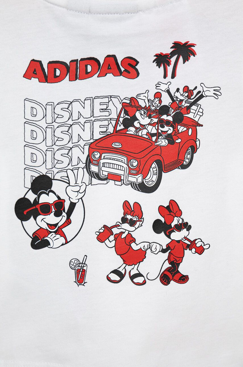 adidas Originals tricou de bumbac pentru copii Disney HF7523 culoarea alb cu imprimeu - Pled.ro