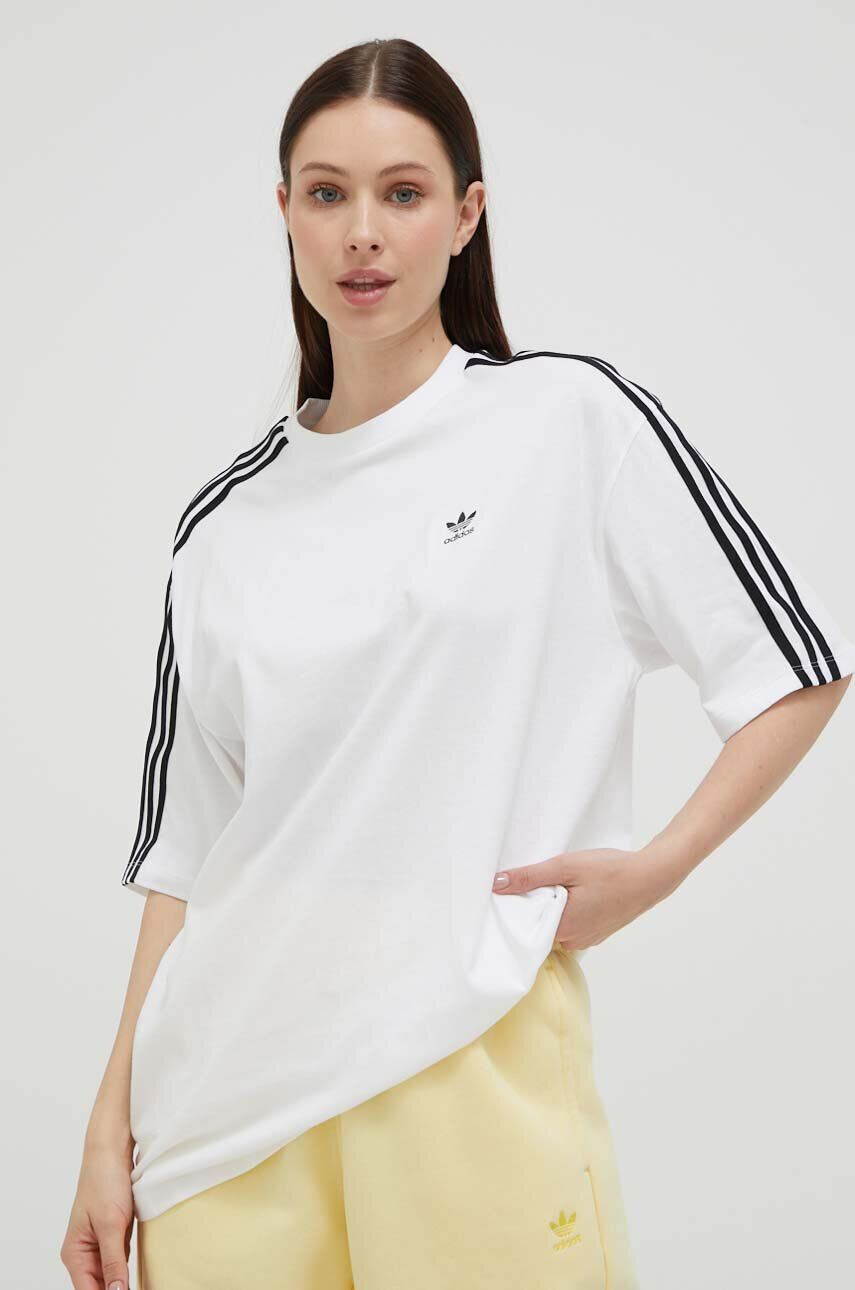 adidas Originals tricou din bumbac culoarea alb - Pled.ro