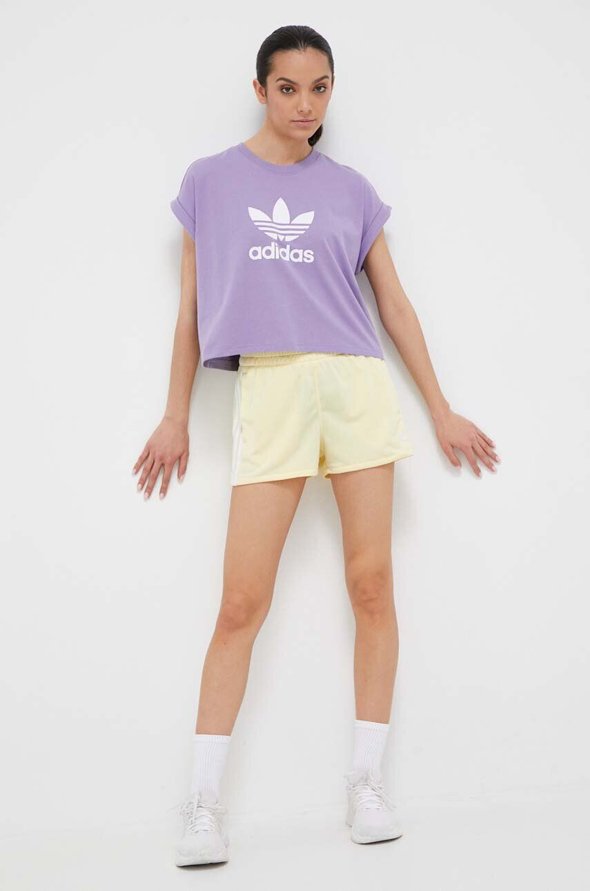 adidas Originals tricou din bumbac culoarea violet - Pled.ro