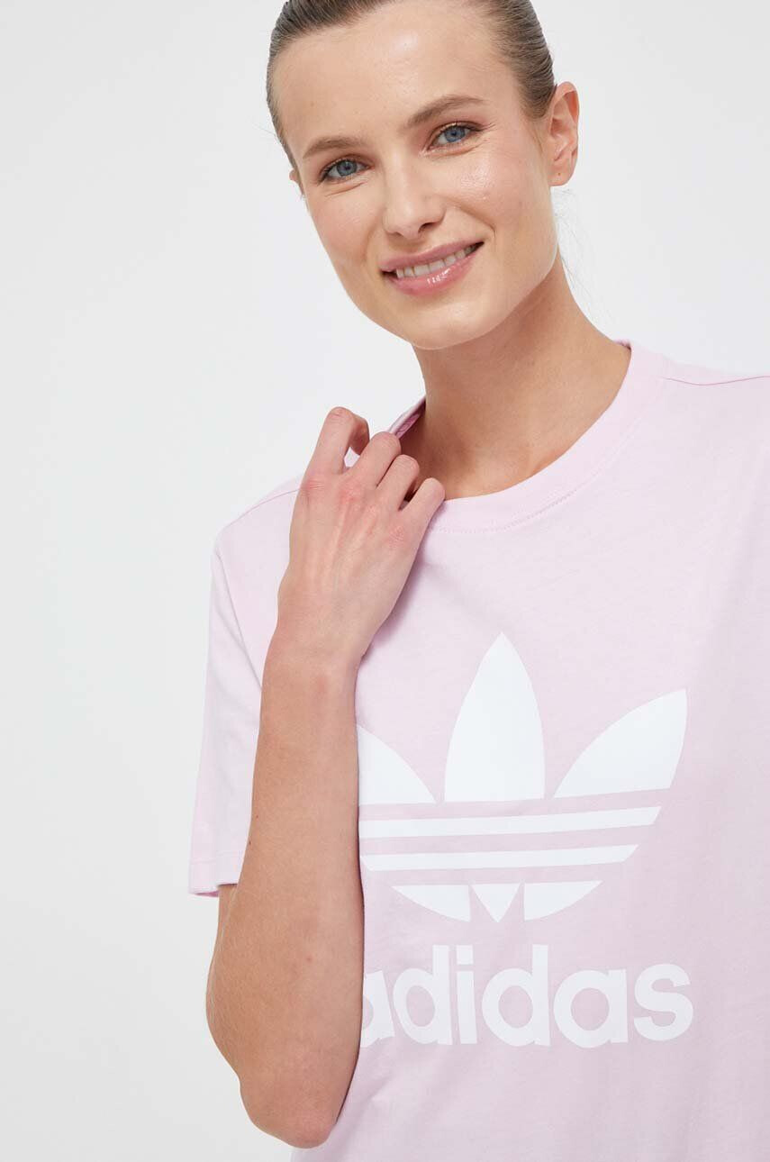 adidas Originals tricou din bumbac culoarea roz - Pled.ro