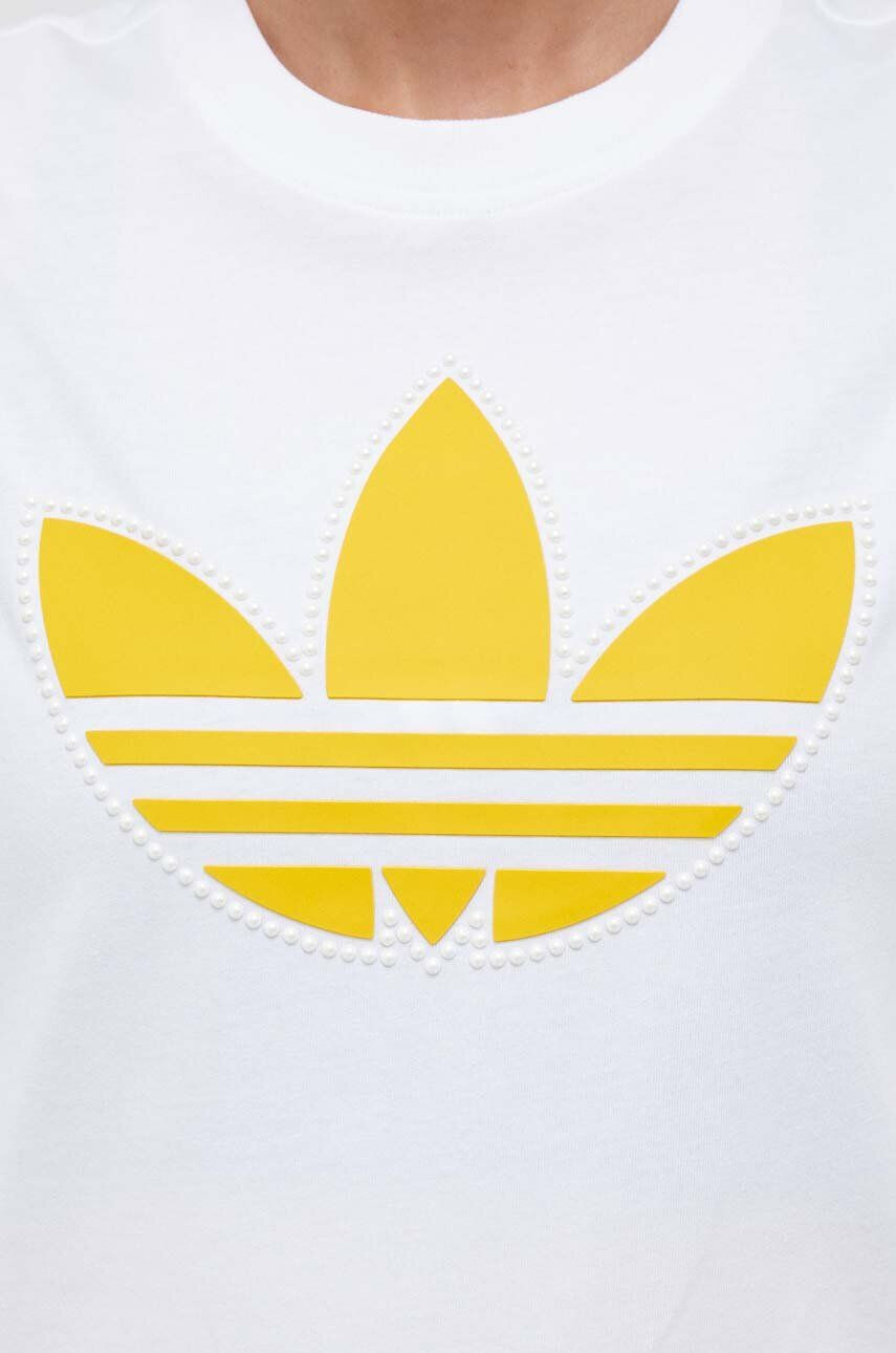 adidas Originals tricou din bumbac culoarea bej - Pled.ro