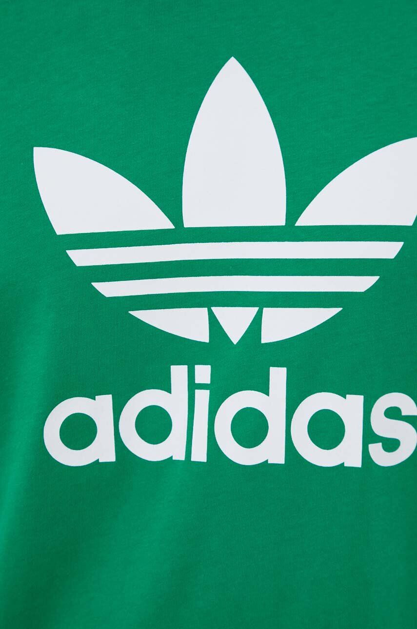 adidas Originals tricou din bumbac culoarea verde cu imprimeu - Pled.ro