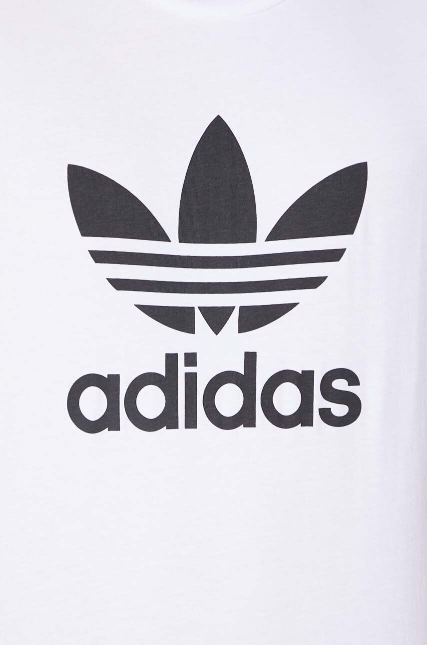 adidas Originals tricou din bumbac culoarea alb cu imprimeu - Pled.ro