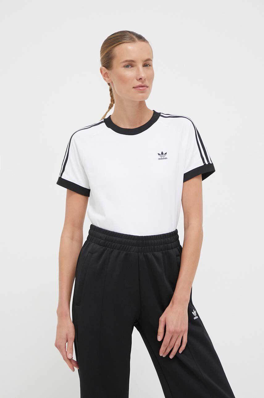 adidas Originals tricou din bumbac culoarea alb - Pled.ro