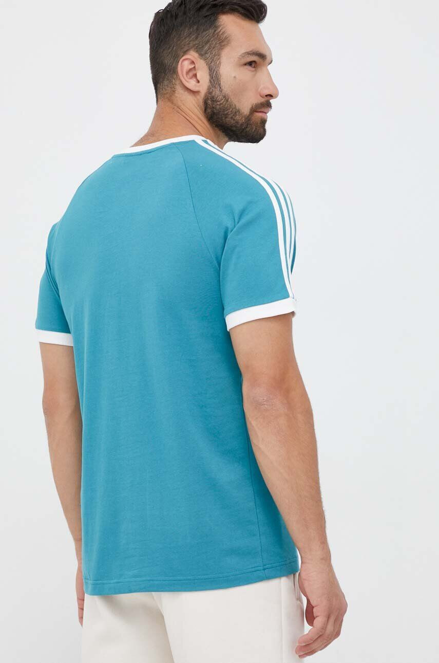 adidas Originals tricou din bumbac culoarea turcoaz cu imprimeu - Pled.ro