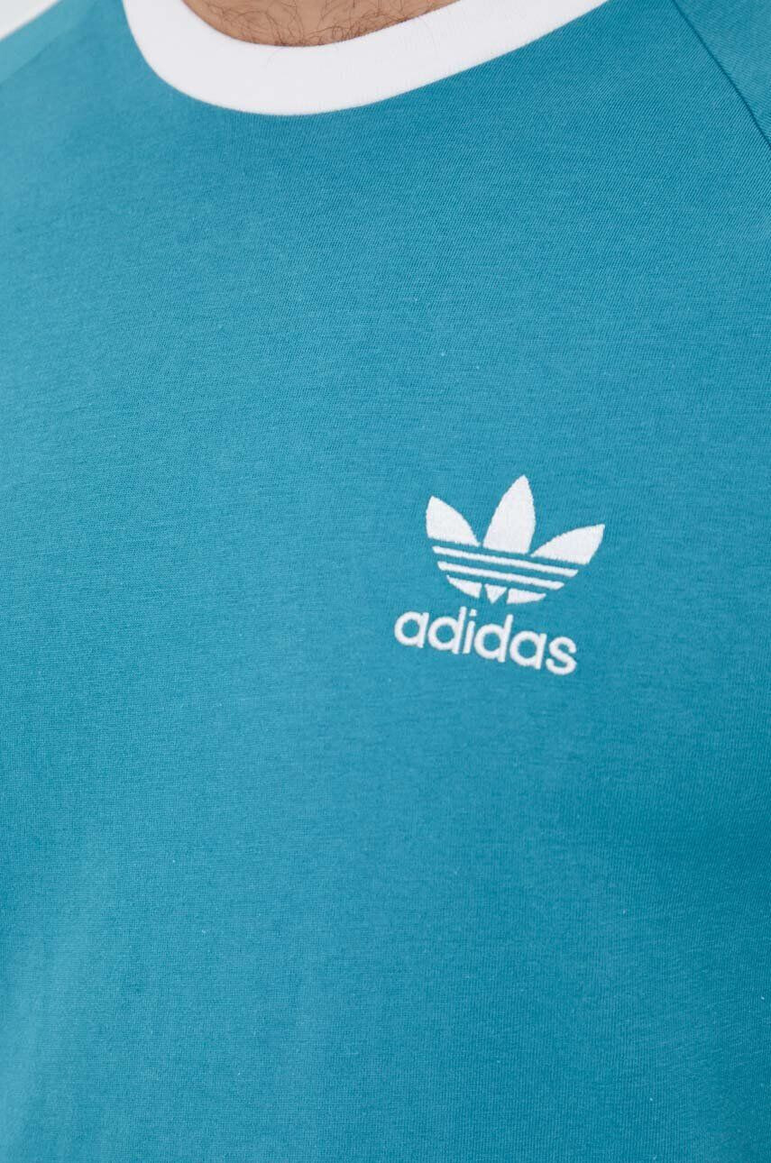 adidas Originals tricou din bumbac culoarea turcoaz cu imprimeu - Pled.ro