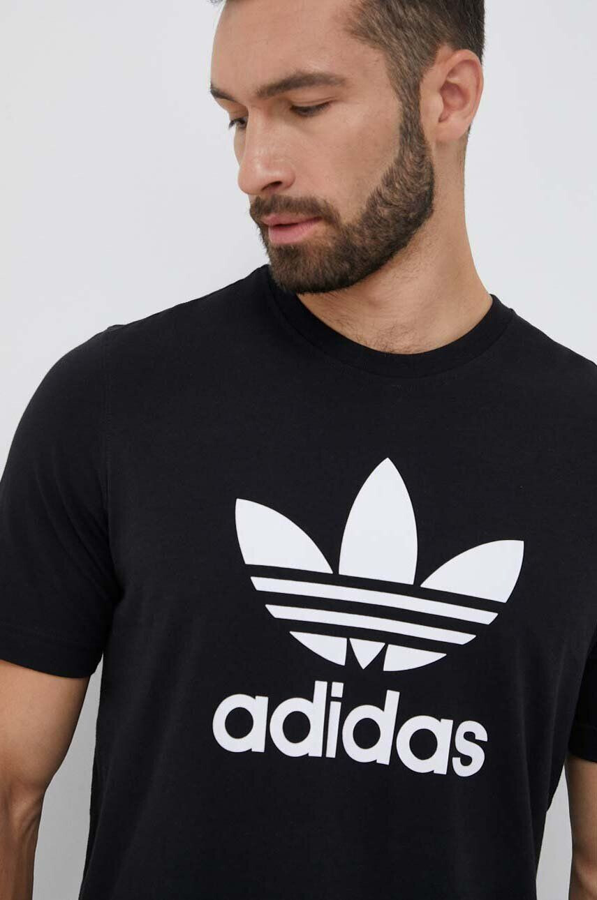 adidas Originals tricou din bumbac culoarea negru cu imprimeu - Pled.ro