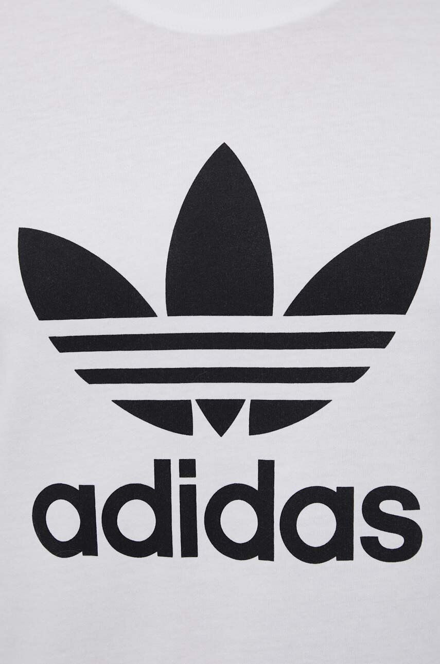 adidas Originals tricou din bumbac barbati culoarea alb cu imprimeu - Pled.ro