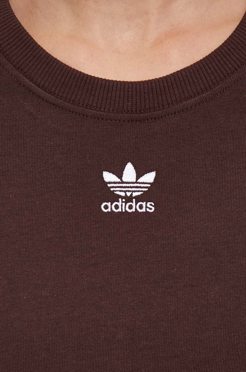 adidas Originals tricou din bumbac culoarea maro - Pled.ro