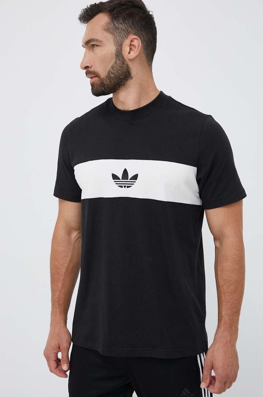 adidas Originals tricou din bumbac culoarea rosu cu imprimeu - Pled.ro