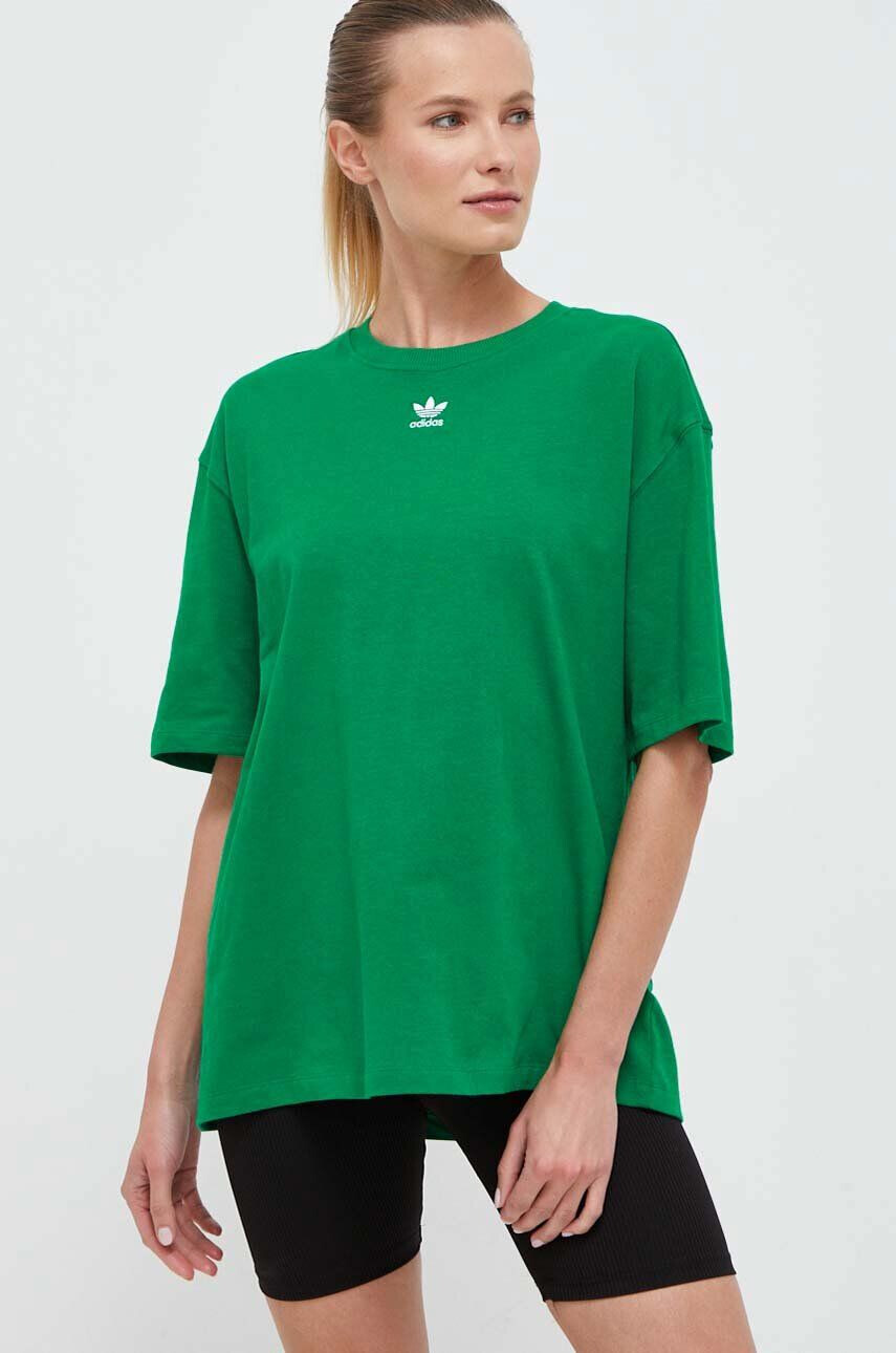 adidas Originals tricou din bumbac culoarea verde - Pled.ro