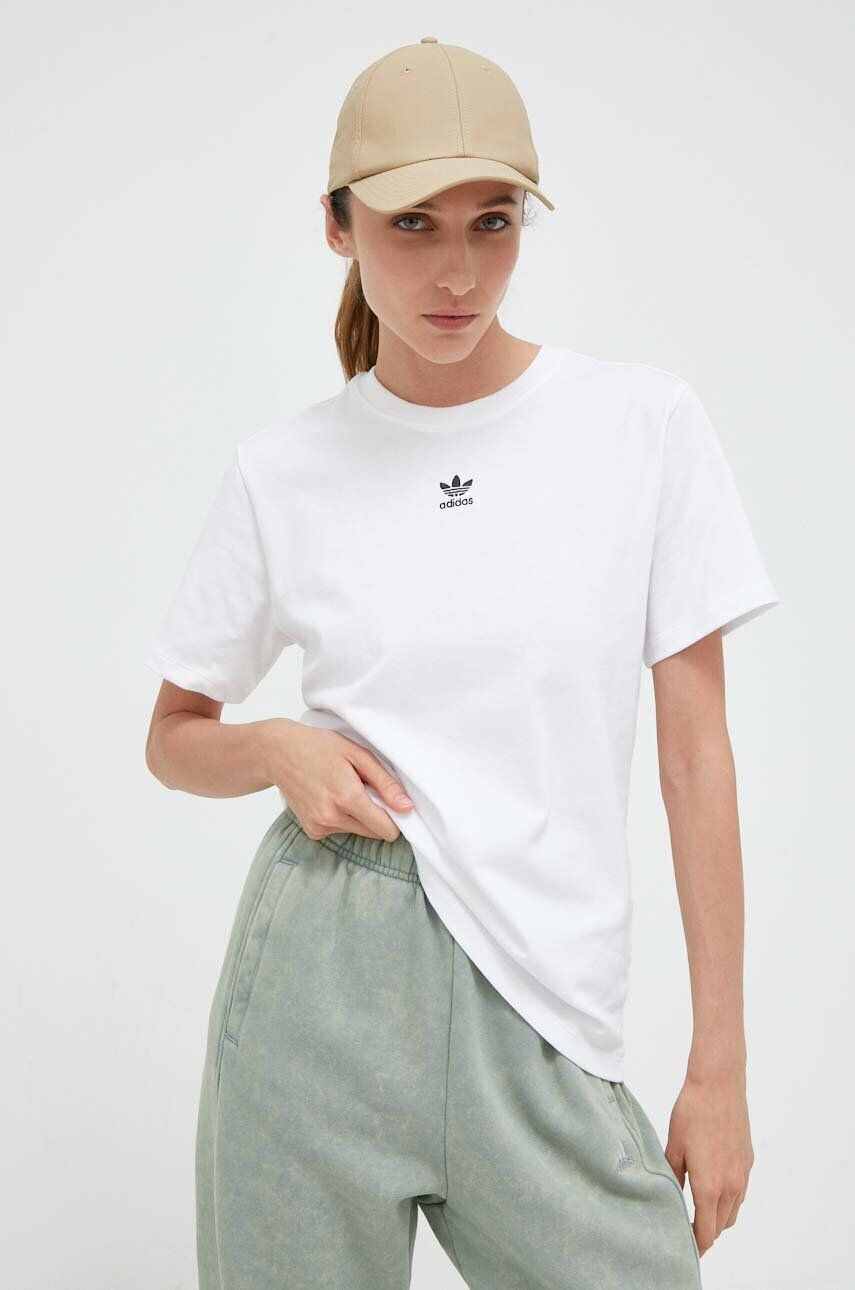 adidas Originals tricou din bumbac culoarea alb - Pled.ro