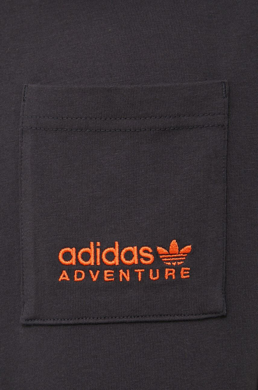 adidas Originals tricou din bumbac HF4795 culoarea gri cu imprimeu - Pled.ro