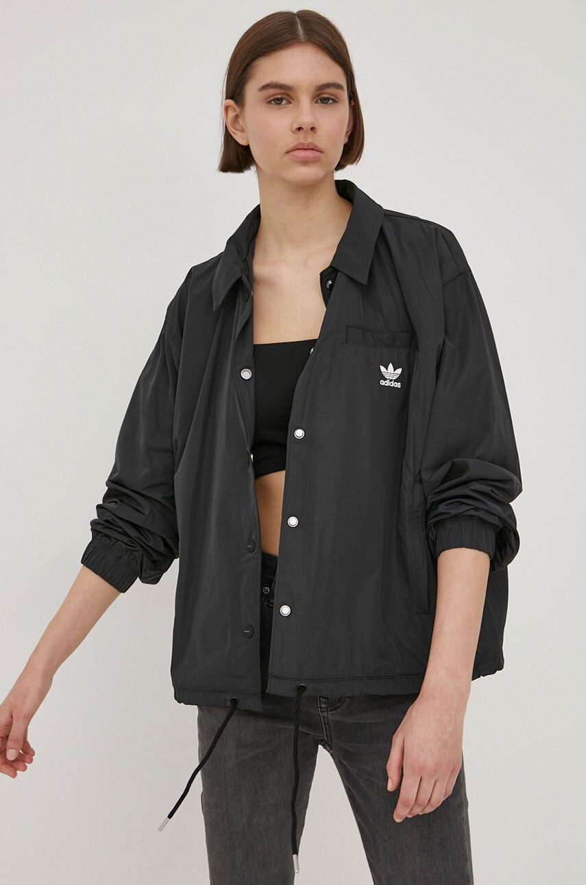 adidas Originals windbreaker Always Original HF2002 culoarea negru de tranzitie oversize - Pled.ro