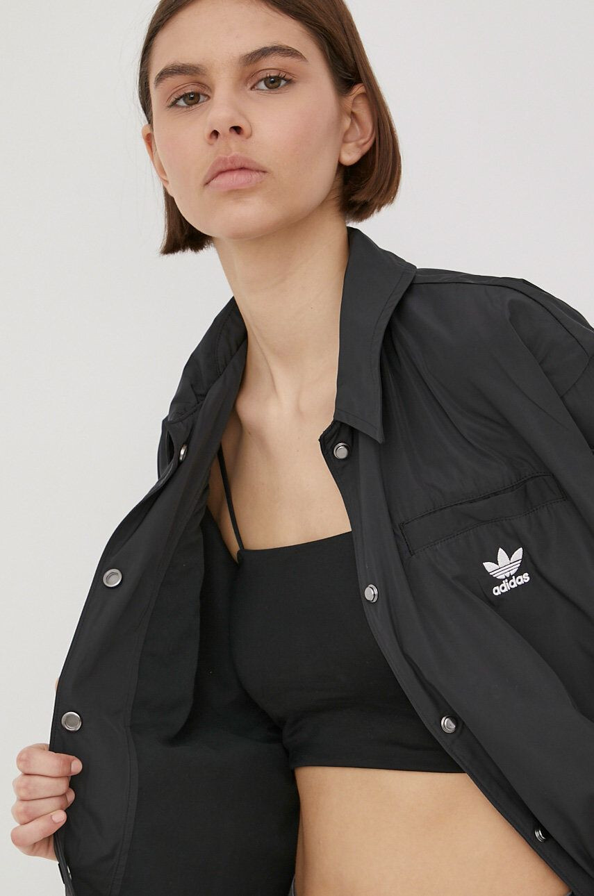 adidas Originals windbreaker Always Original HF2002 culoarea negru de tranzitie oversize - Pled.ro