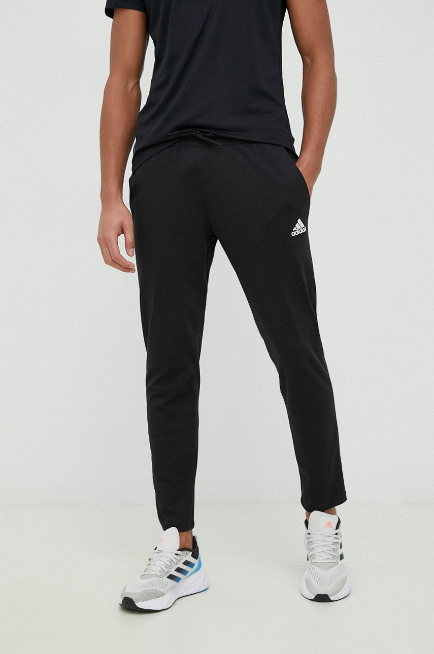 adidas pantaloni de antrenament Essentials barbati culoarea negru neted - Pled.ro