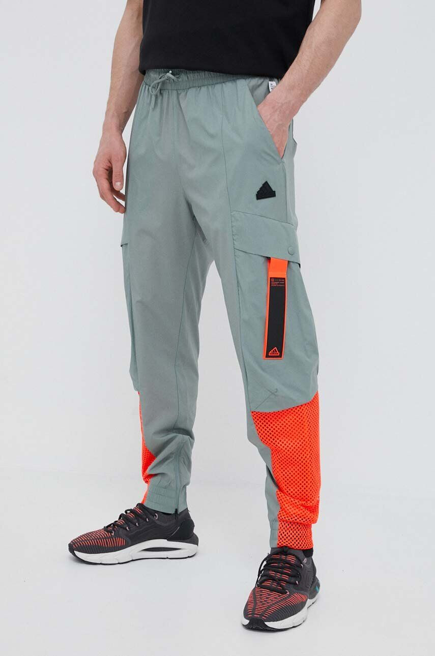 adidas pantaloni de trening culoarea verde modelator - Pled.ro