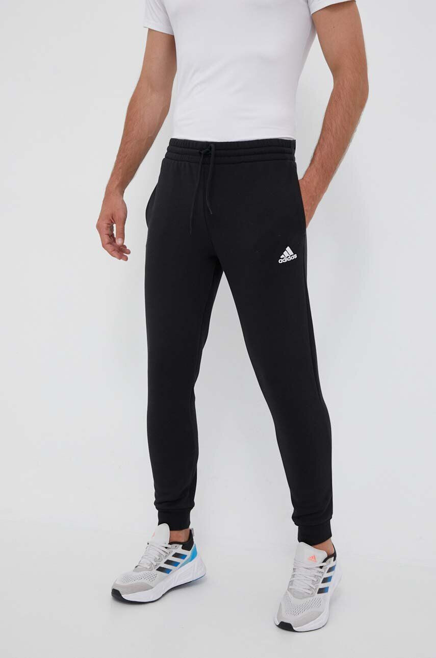 adidas pantaloni de trening culoarea negru neted - Pled.ro