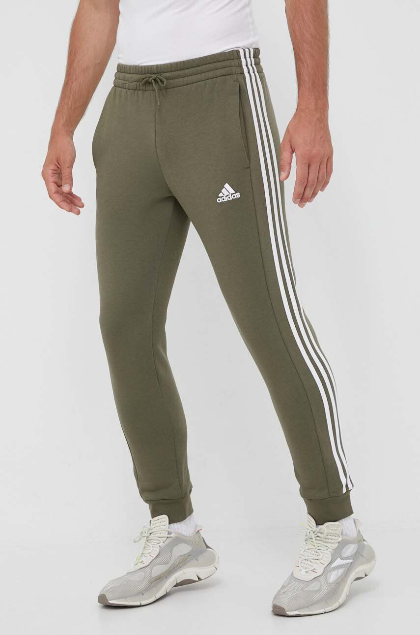 adidas pantaloni de trening culoarea verde cu imprimeu - Pled.ro