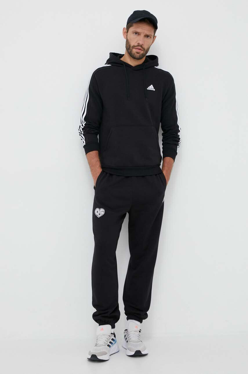 adidas pantaloni de trening culoarea gri melanj - Pled.ro