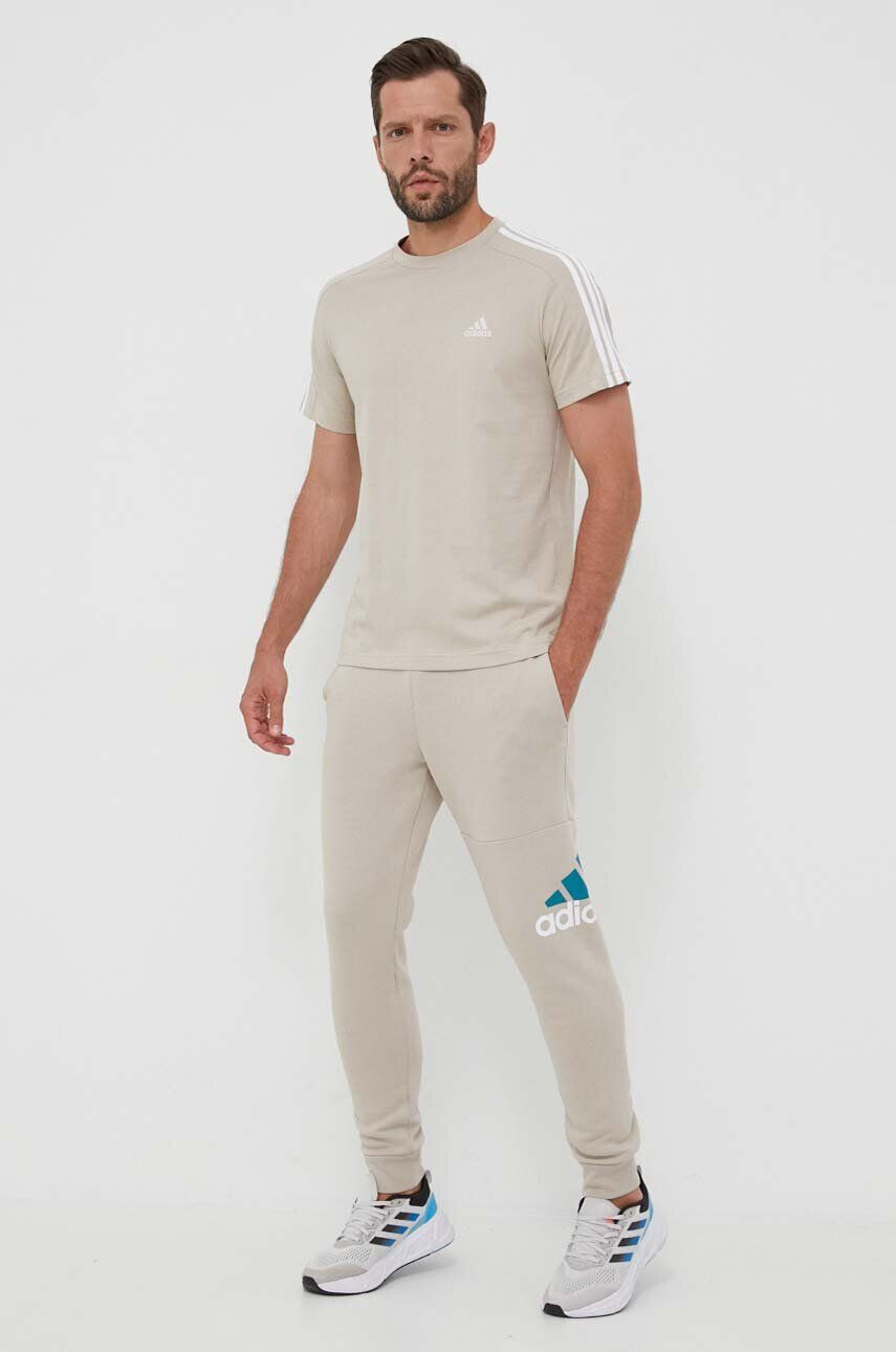 adidas pantaloni de trening culoarea albastru marin cu imprimeu - Pled.ro