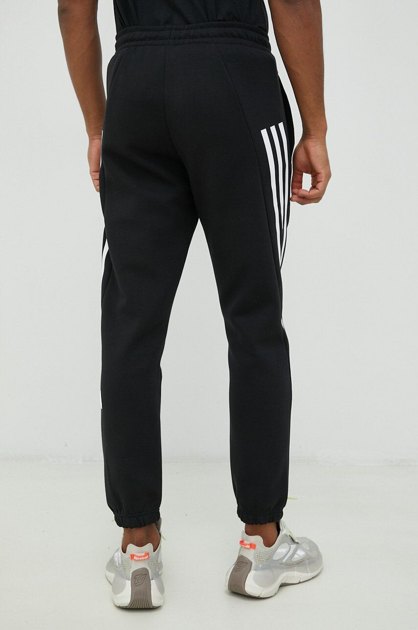 adidas pantaloni de trening barbati culoarea negru cu imprimeu - Pled.ro