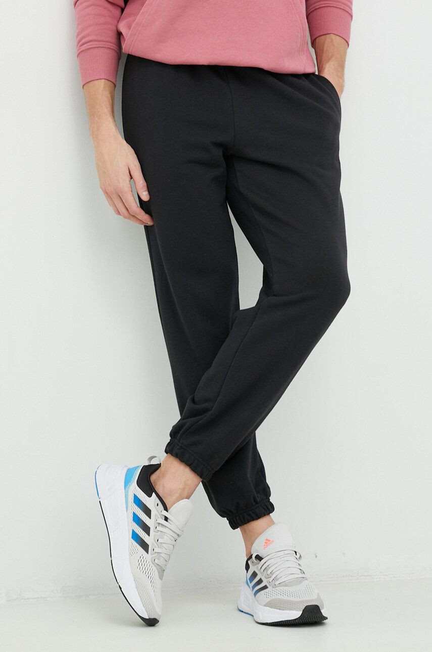 adidas pantaloni de trening culoarea negru neted - Pled.ro