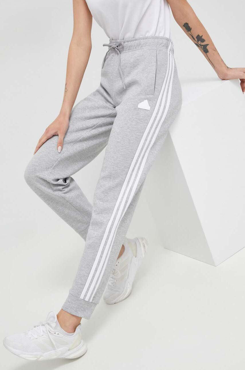 adidas pantaloni de trening culoarea turcoaz neted - Pled.ro