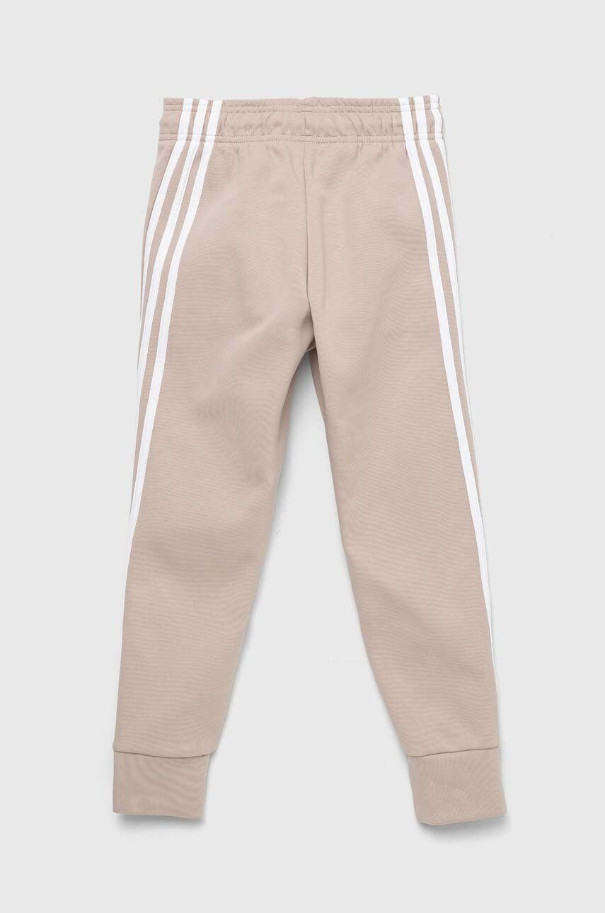 adidas pantaloni de trening pentru copii G FI 3S culoarea bej cu imprimeu - Pled.ro