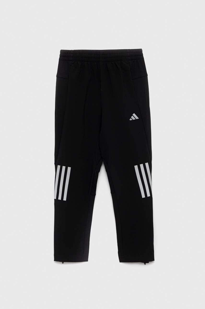 adidas pantaloni de trening pentru copii U RUN WV culoarea negru cu imprimeu - Pled.ro