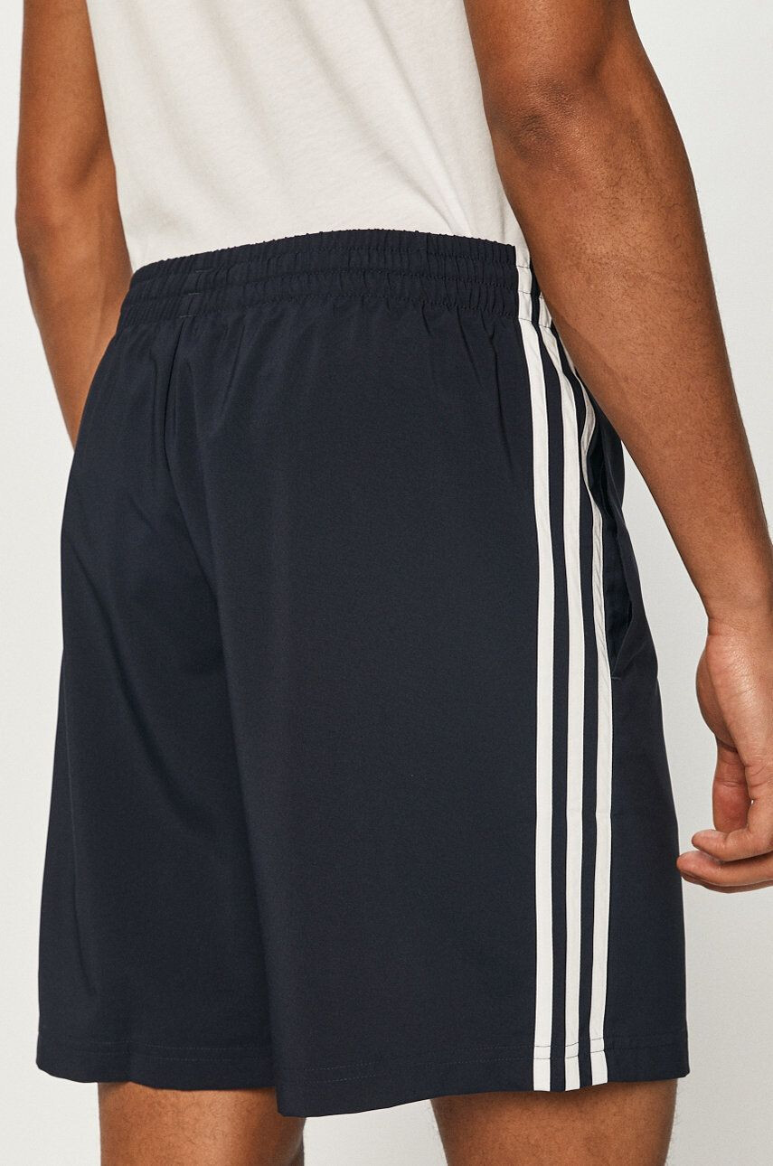 adidas pantaloni scurti femei culoarea albastru marin cu imprimeu medium waist - Pled.ro