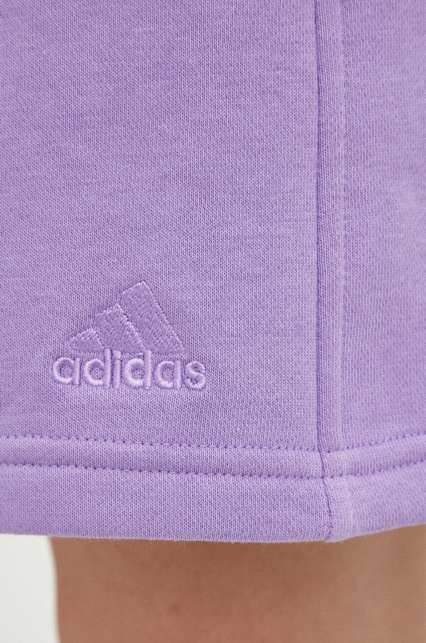 adidas pantaloni scurti femei culoarea violet neted high waist - Pled.ro