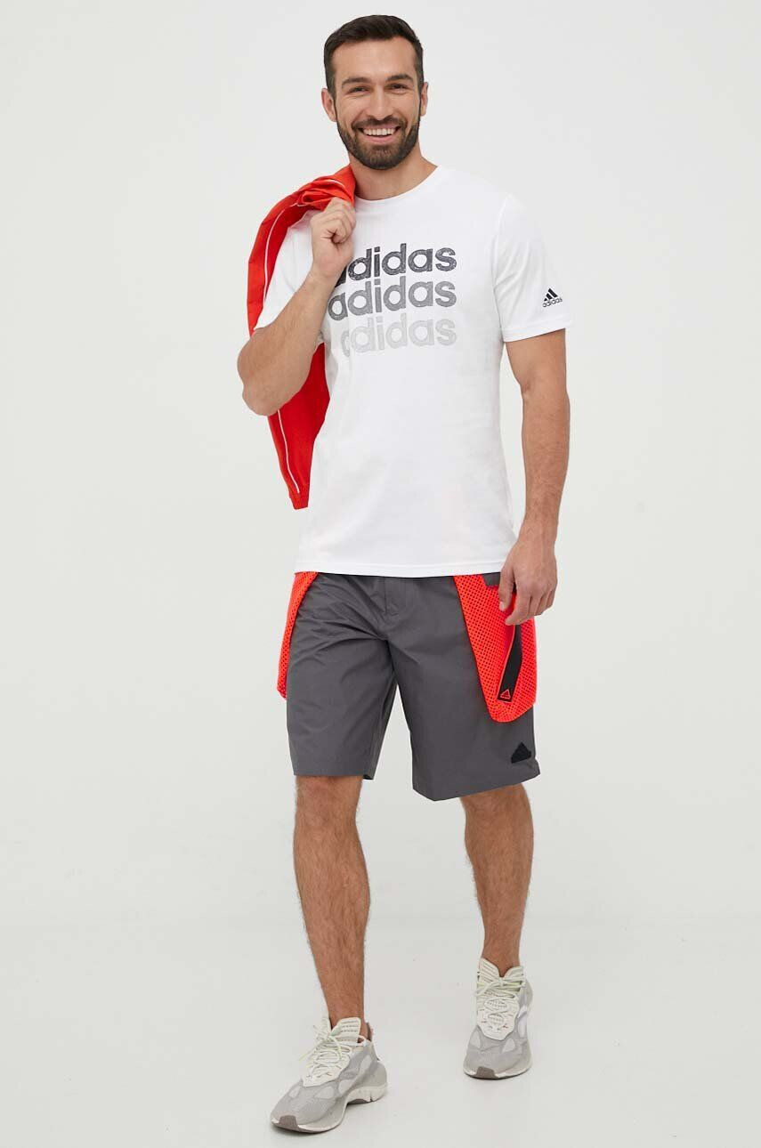 adidas pantaloni scurti barbati culoarea gri - Pled.ro