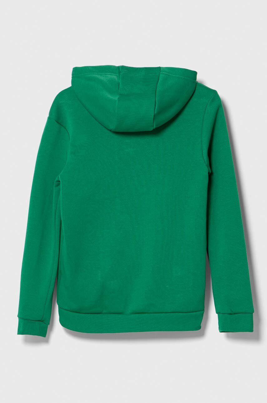 adidas Performance bluza copii ENT22 HOODY Y culoarea verde cu glugă cu imprimeu - Pled.ro