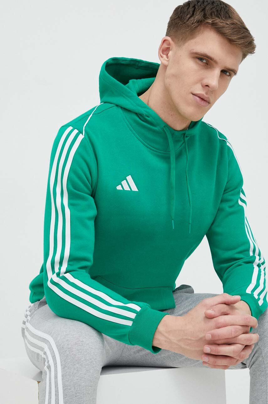 adidas Performance bluză trening Tiro 23 culoarea verde cu glugă cu imprimeu - Pled.ro