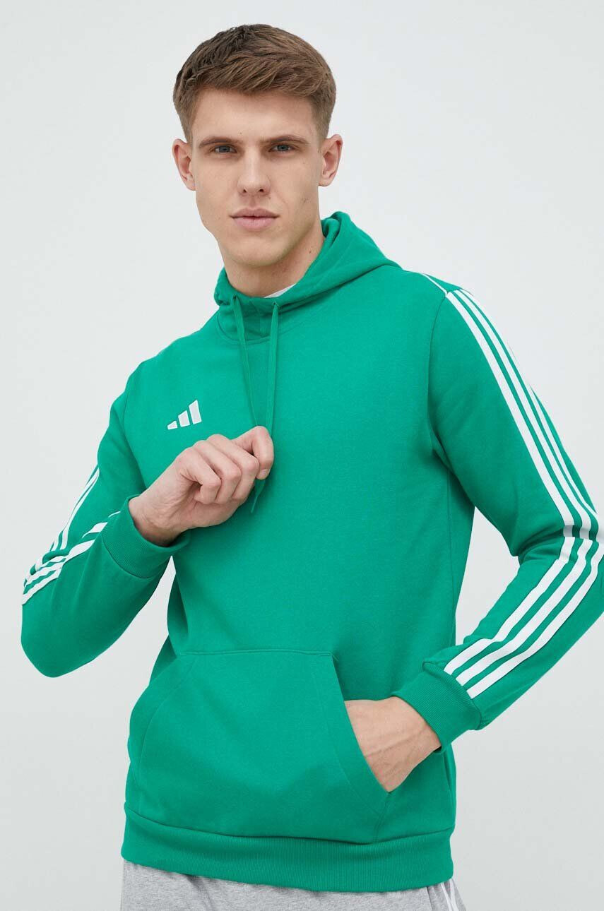 adidas Performance bluză trening Tiro 23 culoarea verde cu glugă cu imprimeu - Pled.ro