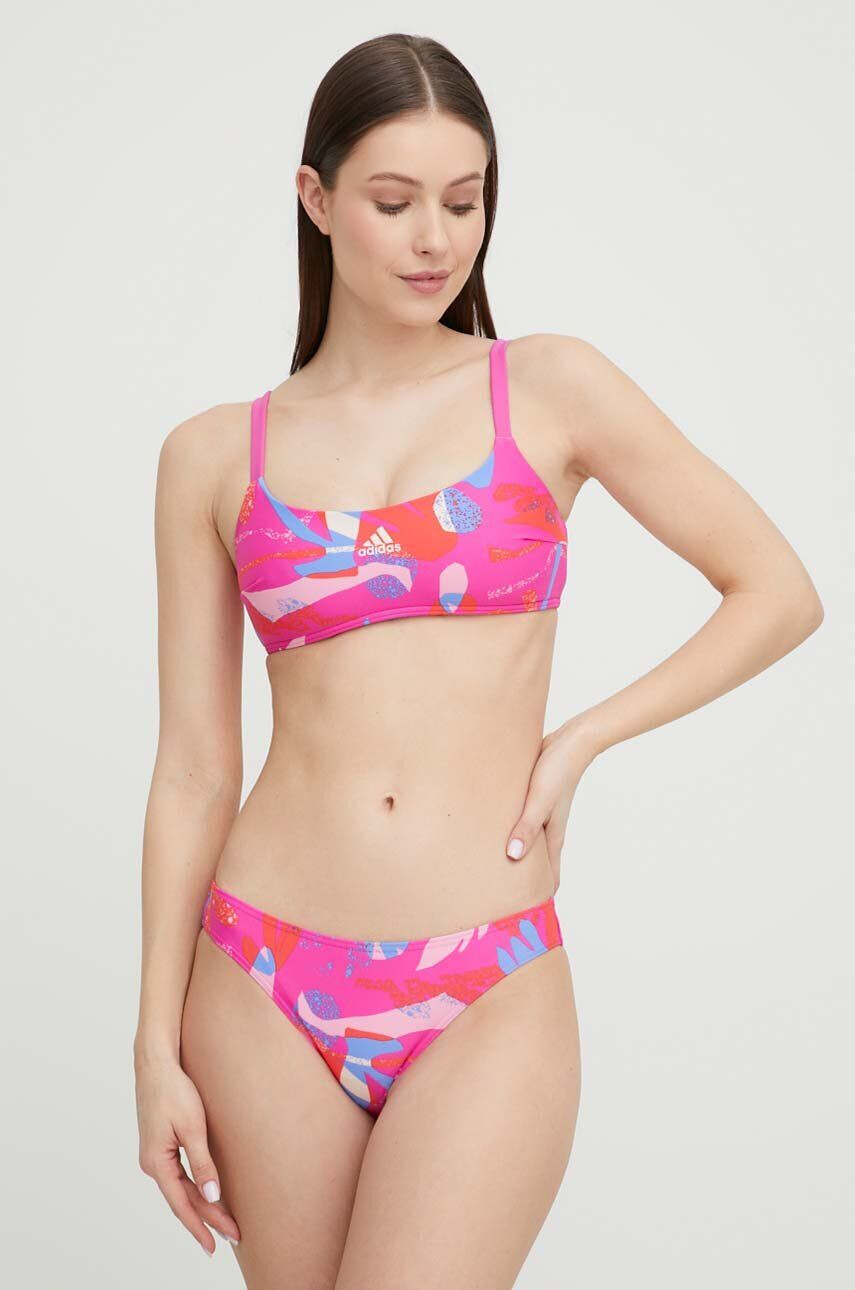 adidas Performance costum de baie din două piese Flower culoarea roz cupa usor rigidizata - Pled.ro