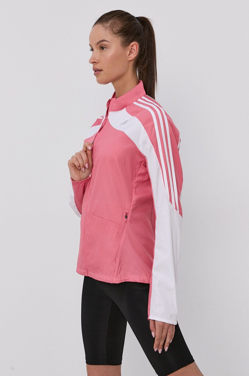 adidas Performance Geacă GK6094 femei culoarea roz de tranzitie - Pled.ro