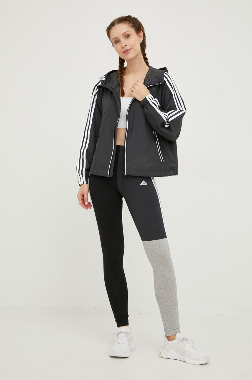 adidas Performance geaca femei culoarea negru de tranzitie oversize - Pled.ro