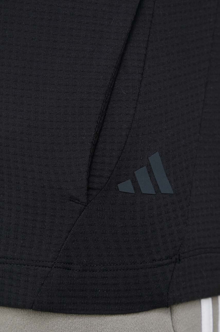 adidas Performance hanorac de antrenament culoarea negru cu glugă cu imprimeu - Pled.ro