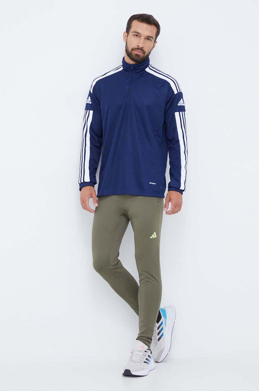 adidas Performance hanorac de antrenament culoarea albastru marin cu imprimeu - Pled.ro