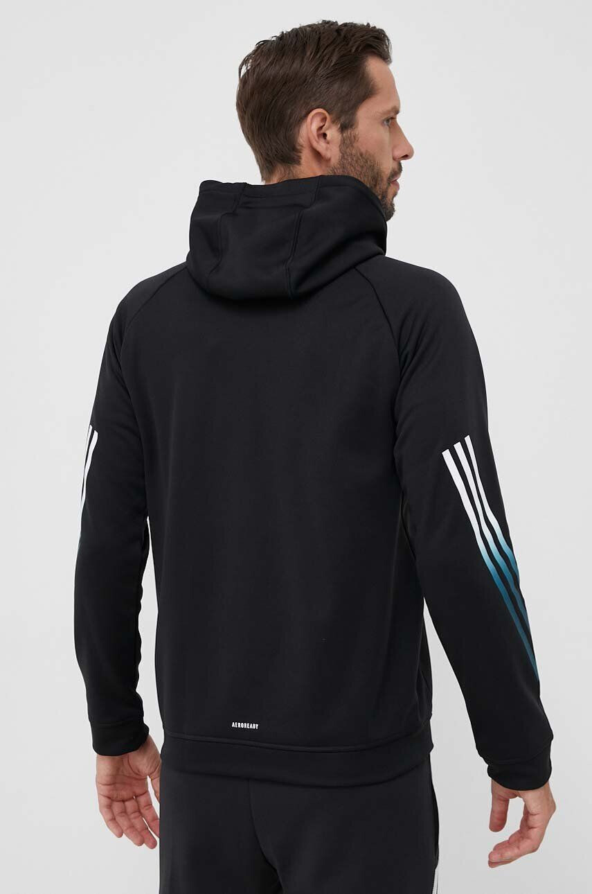 adidas Performance hanorac de antrenament Train Icons culoarea negru cu glugă cu imprimeu - Pled.ro