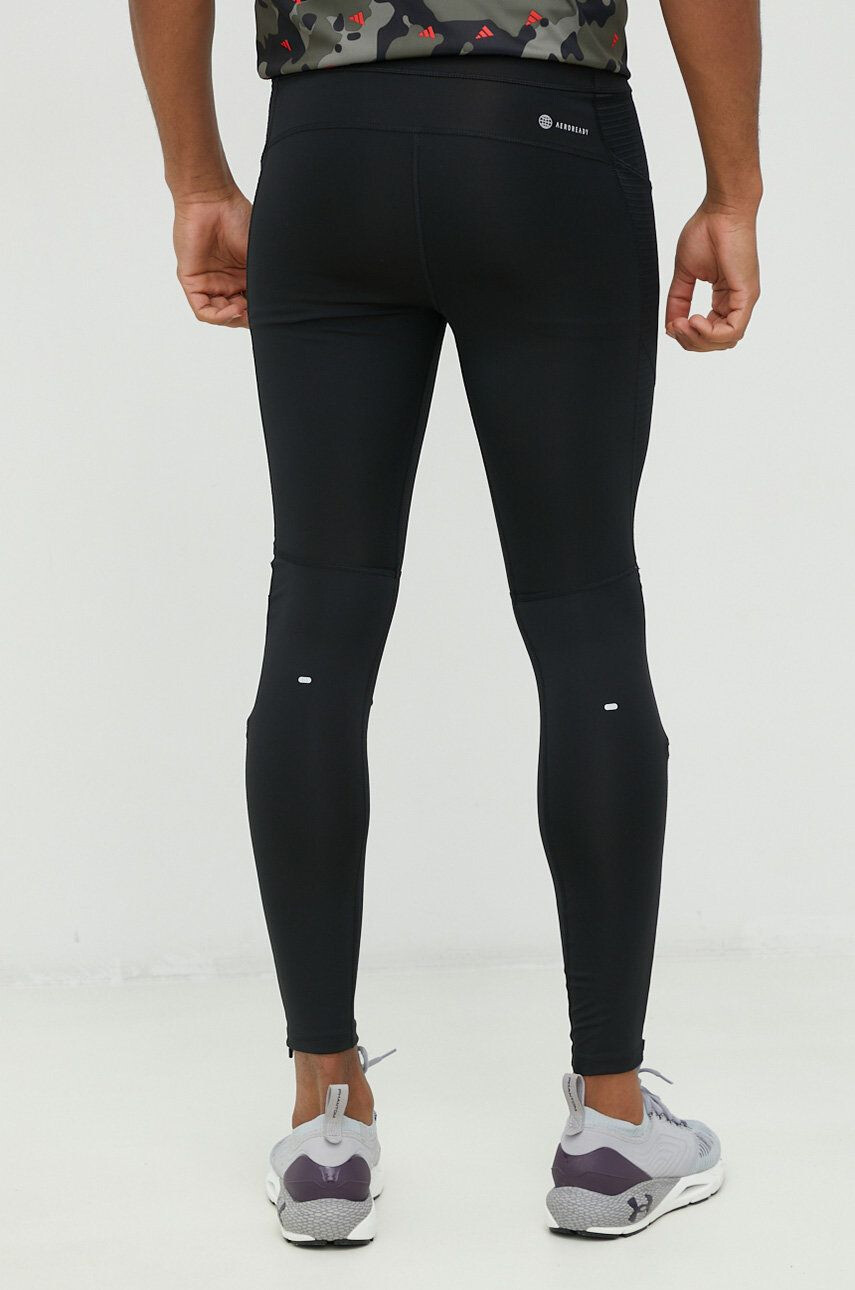 adidas Performance leggins de alergare Own the Run barbati culoarea negru neted - Pled.ro