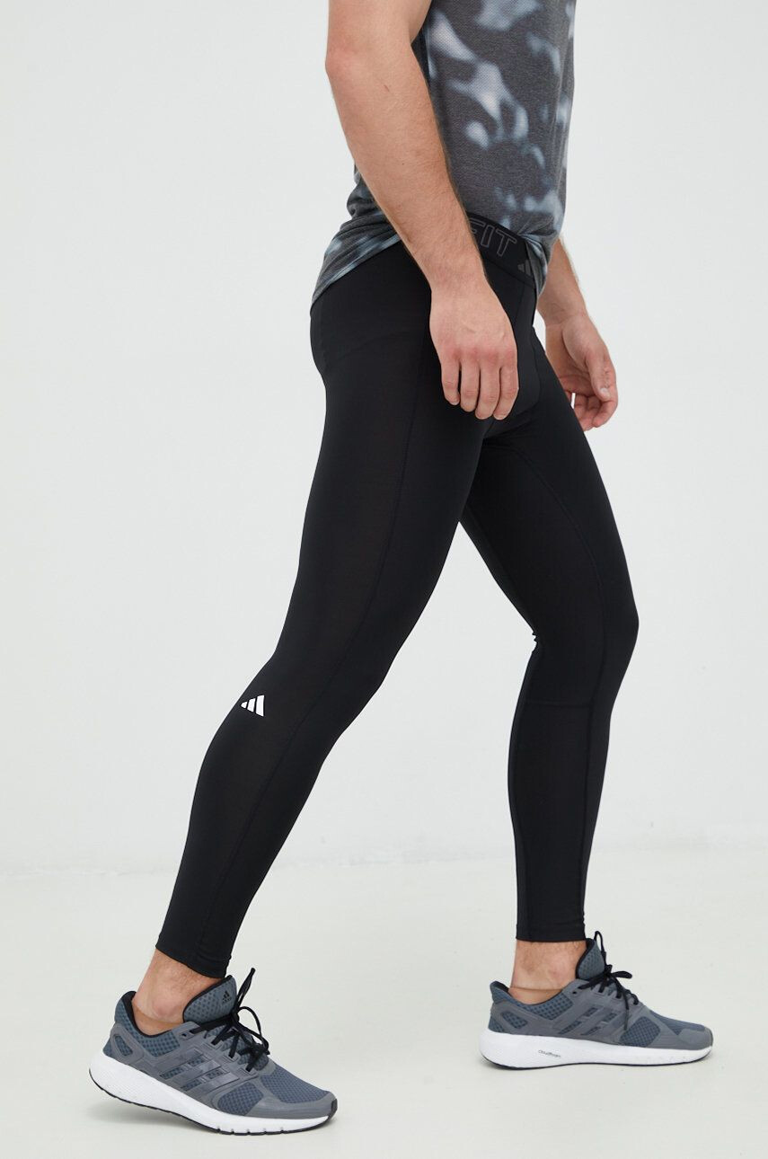 adidas Performance leggins de antrenament barbati culoarea negru neted - Pled.ro