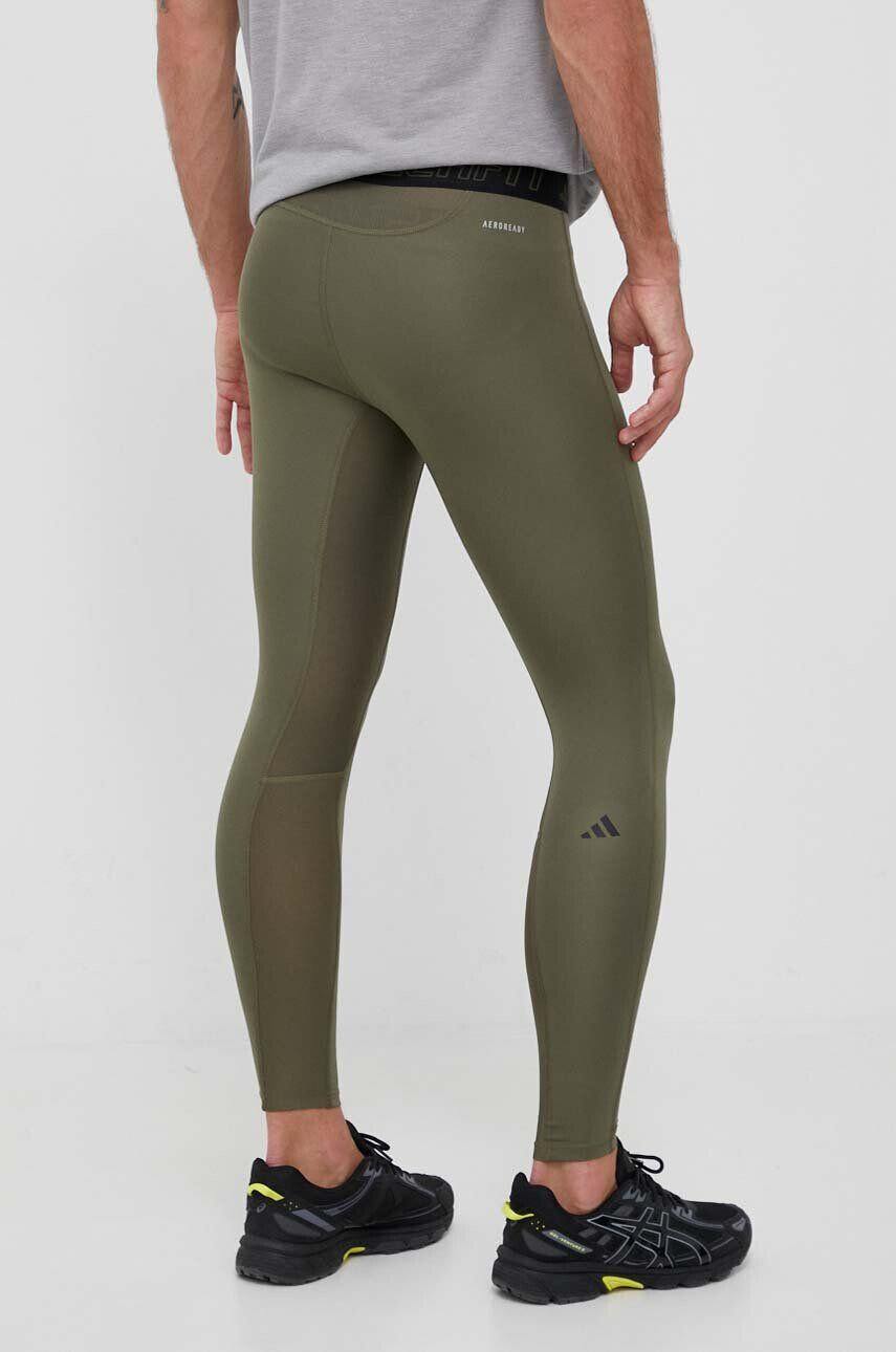 adidas Performance leggins de antrenament Techfit culoarea verde neted - Pled.ro