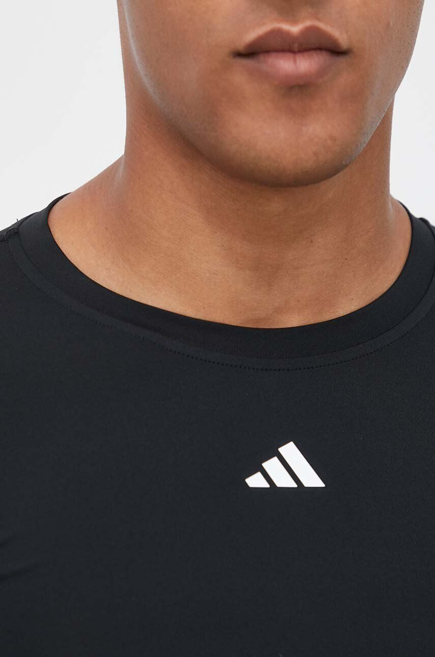 adidas Performance longsleeve de antrenament Techfit culoarea negru neted - Pled.ro