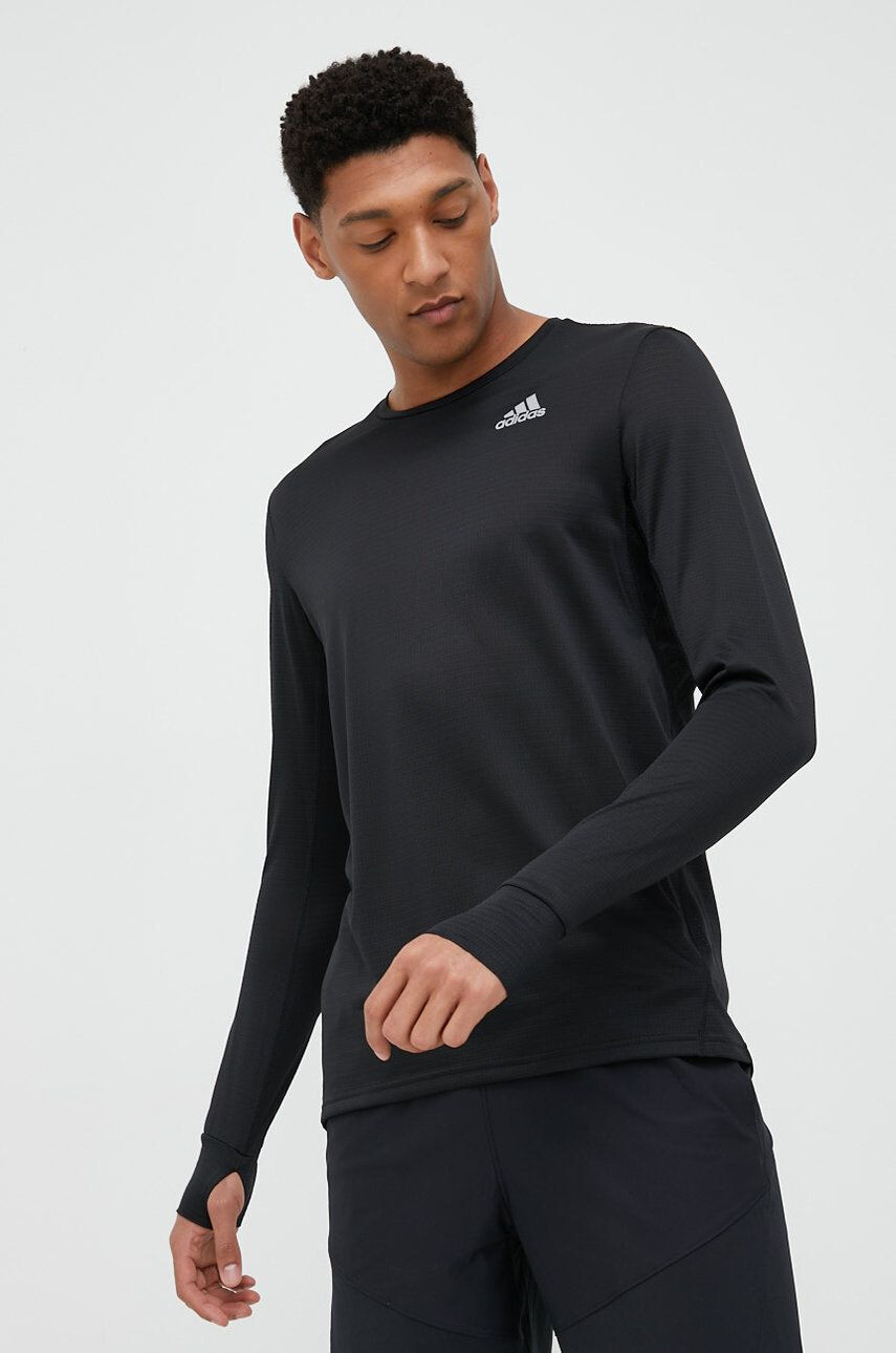 adidas Performance longsleeve pentru alergare Own The Run culoarea negru neted - Pled.ro