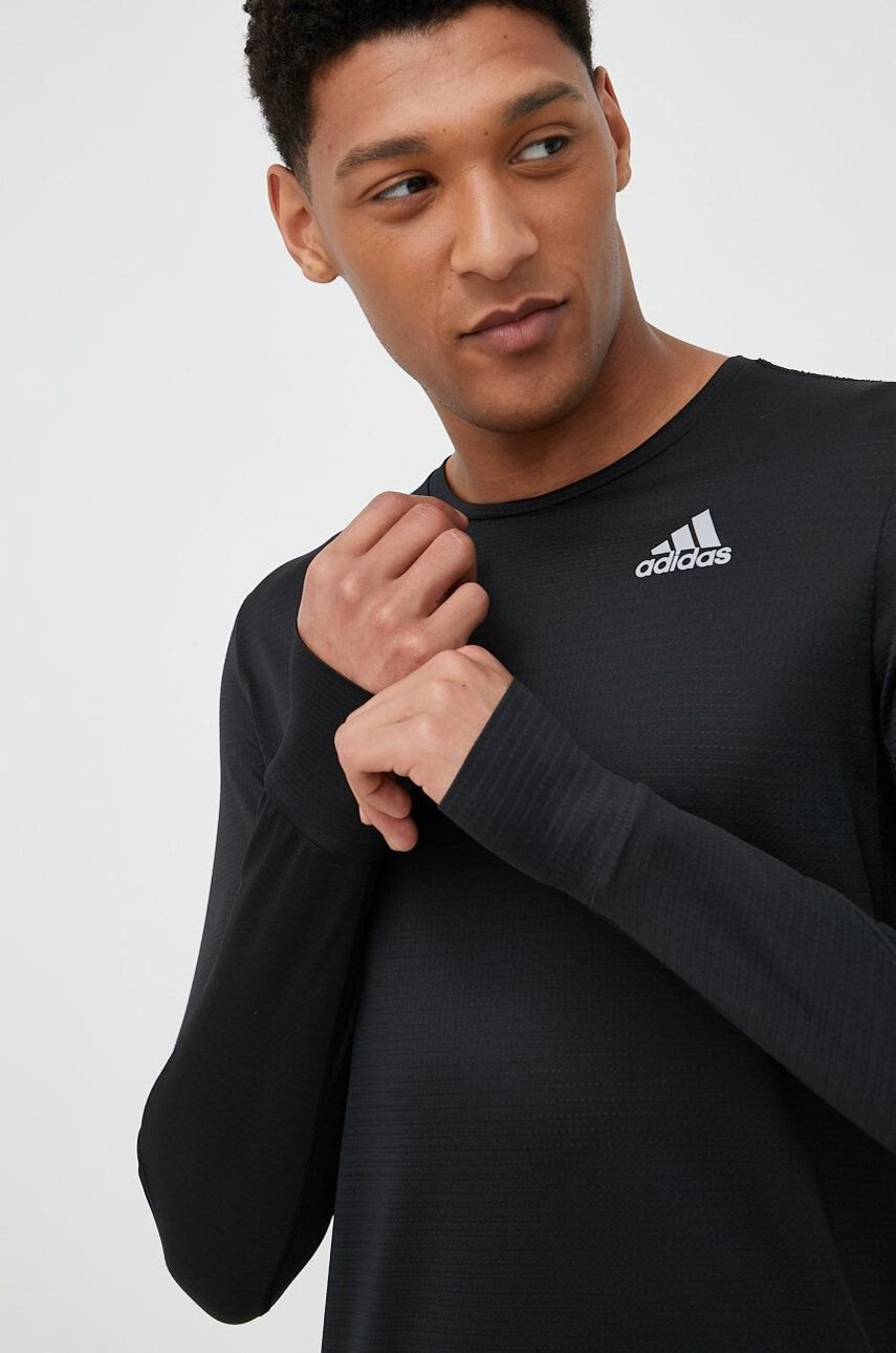 adidas Performance longsleeve pentru alergare Own The Run culoarea negru neted - Pled.ro