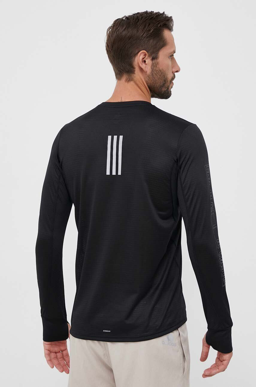 adidas Performance longsleeve pentru alergare Run for the Oceans culoarea negru cu imprimeu - Pled.ro